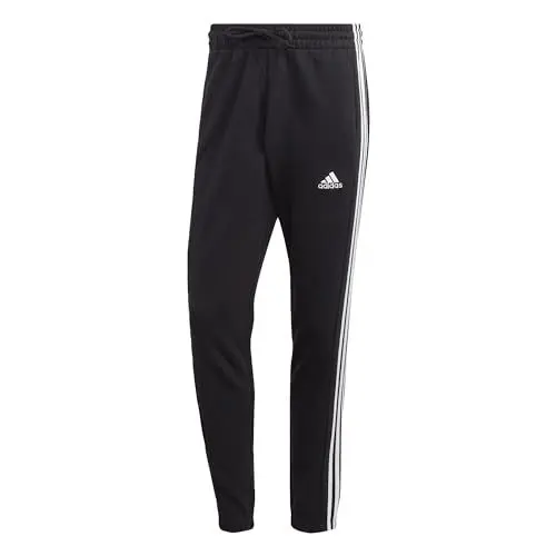 Produktbild: adidas Herren Essentials French Terry Tapered Elastic Cuff 3-Stripes Pants, Black / White, L