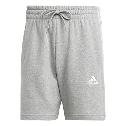Produktbild: adidas Herren Essentials French Terry 3-Stripes Shorts, Medium Grey Heather, S