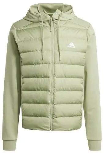 Produktbild: adidas Herren Essentials Hybrid Down Hooded Jacket, tent green, XL