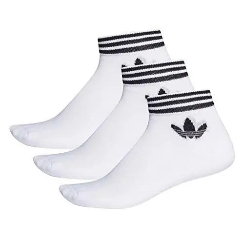Produktbild: adidas Herren Socken 3 Paar Trefoil Ankle, White/Black, 43-46, EE1152