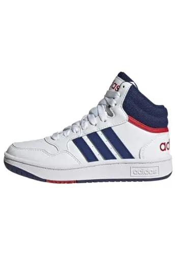 Produktbild: adidas Unisex Kinder Hoops Mid Shoes Schuhe, Cloud White/Victory Blue/Scarlet