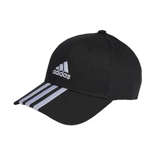 Produktbild: adidas Unisex 3-Stripes Cotton Twill Baseball Cap, Black/White, S