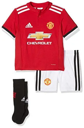 Produktbild: adidas Kinder Manchester United Mini-Heimausrüstung Kit, Reared/White/Black, 80