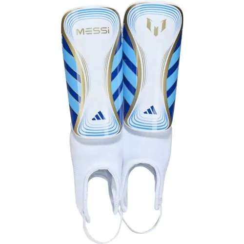 Produktbild: adidas Kinder Schienbeinschoner Messi SG Match J White/Lucid Blue/Gold Met. M