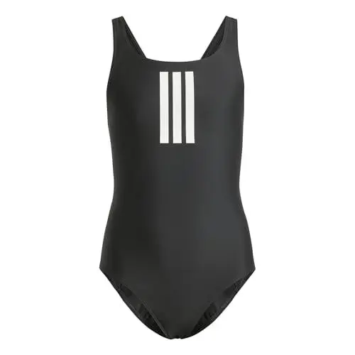Produktbild: adidas Mädchen 3-Stripes Swimsuit Kids, Black/White, 4-5 Years