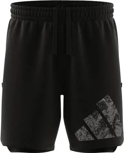 Produktbild: adidas Men's Workout Logo Knit Shorts Freizeit, Black/White, M 9 inch