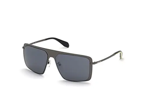 Produktbild: adidas Originals OR0036 Herren-Sonnenbrille, Filigrane und Leichte Freizeit-Sonnenbrille, Navigator-Brillenglasform, Verspiegeltes Rauchglas, Glänzendes Anthrazit