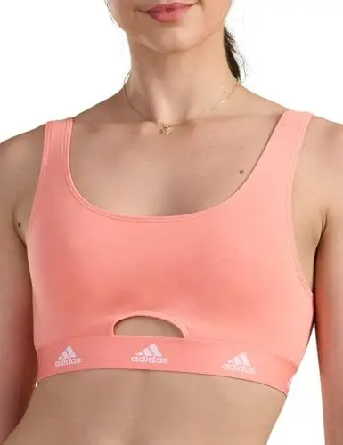 Produktbild: adidas Damen Scoop Bralette Active Comfort Cotton Sport-BH, 525 Clear pink, M