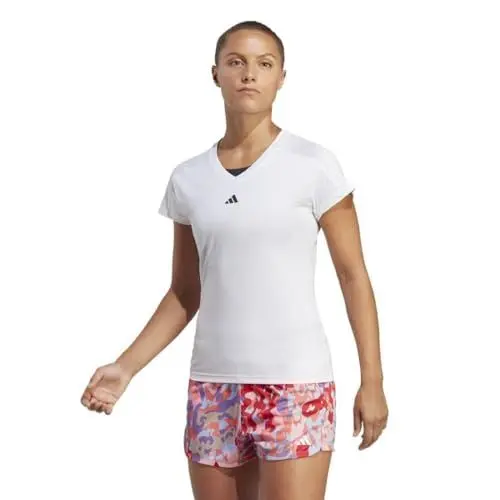 Produktbild: adidas Damen AEROREADY Train Essentials Minimal Branding V-Neck Tee, White, M