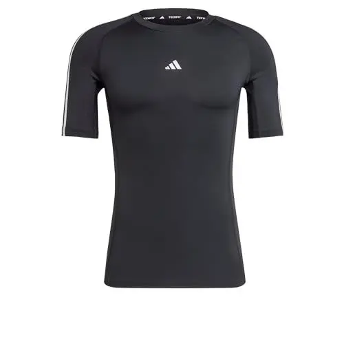 Produktbild: adidas Herren Techfit Compression Training 3-Stripes T-Shirt, Black, S