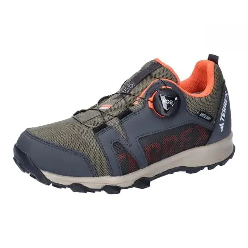 Produktbild: adidas Terrex Agravic BOA RAIN.RDY Trail Running Shoes Trailrunning-Schuhe, Olive strata/orange/Wonder beige, 35 EU