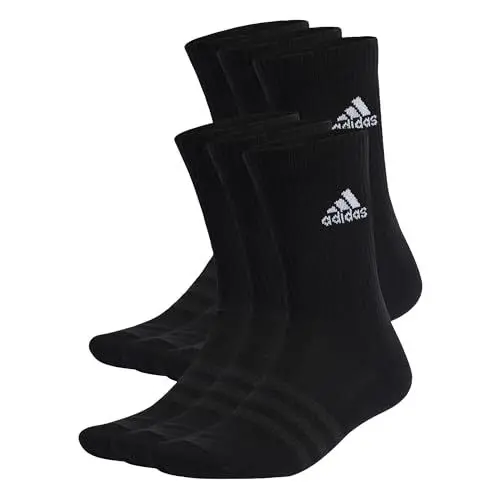 Produktbild: adidas Unisex Cushioned Sportswear Crew Socken, 6 Paar Black/White 25-27