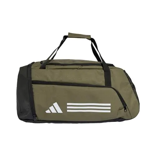 Produktbild: adidas Unisex Essentials 3-Stripes Duffel Bag, Olive strata/White, M