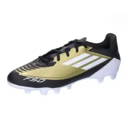 Produktbild: adidas Unisex F50 Club Messi Football Boots Flexible Ground Fußballschuhe, Gold/Footwear White/Carbon Black, 44 2/3 EU