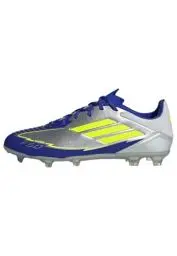 Produktbild: adidas Unisex F50 League Football Boots FG/MG Fußballschuhe, Silver Metallic/Solar Yellow/Lucid Blue, 47 1/3 EU