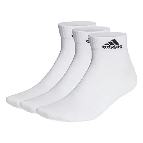 Produktbild: adidas Unisex Thin and Light Ankle Socks 3 Pairs, White / Black, 46-48 EU