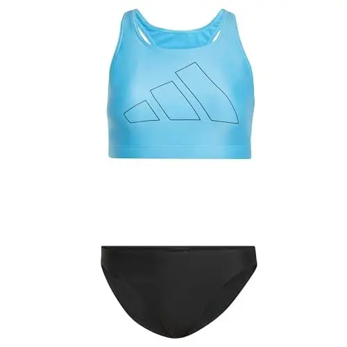 Produktbild: adidas Women's Big Bars Bikini Einteiliger Badeanzug, Blue Burst/Black, 28