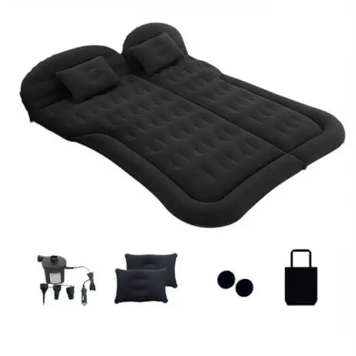 Produktbild: Adirigo Tragbare SUV-Luftmatratze, ultra-bequeme, beflockte Auto-Matratze mit zwei Kissen, verbesserte und dicke Luftsäule, geeignet für Indoor- und Outdoor-Aktivitäten, Reisen, Camping