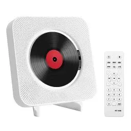 Produktbild: Adirigo Tragbarer Desktop-CD-Player mit Bluetooth Multifunktional mit wandmontierter Musik-CD-Player in HiFi-Lautsprechern Home Audio Boombox mit Fernbedienung（weiß）