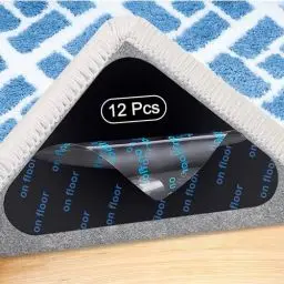 Produktbild: Adispotg Teppich Antirutschunterlage,12 Stück Antirutschmatte für Teppich,Dreieck Anti Rutsch Teppichunterlage Rutschmatte,Wiederverwendbarer teppichstopper, für Hartholzböden,Teppiche und Matten
