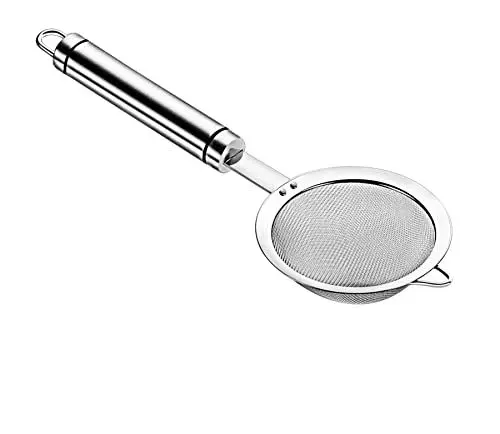 Produktbild: Adjaso Feinmaschiges Sieb aus 304 Edelstahl für Küche, Sieb-Skimmer mit Griff, Metallsieb, 8,4 cm