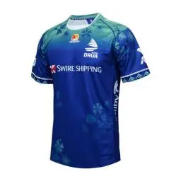 Produktbild: Adleme 2024 Fidschi Rugby-Trikot, Rugby-T-Shirt, Poloshirt, Herren-Spiel-Trainings-Fußballtrikot (Color : Blue, Size : XXL)