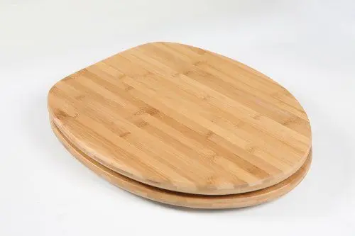 Produktbild: ADOB WC Sitz Klobrille Bambus dunkel aus echtem Bambus, Bamboo Natur umweltfreundlich, rostfreie Edelstahlschanriere, universalpassend, 33322