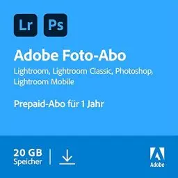 Produktbild: Adobe Creative Cloud Foto-Abo mit 20GB: Photoshop und Lightroom | 1 Jahreslizenz | PC/Mac Online Code & Download