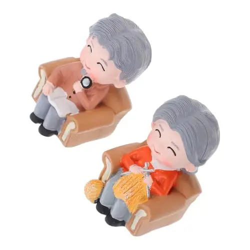 Produktbild: ADOCARN 2stücke Opa Und Oma Figuren Aus Resin Charmante Tortenfiguren Für Hochzeiten Und Jubiläen Dekoration Für Besondere Anlässe Und Fotografie Kreatives Für Großeltern