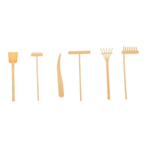 Produktbild: ADOCARN 6St Sandrechen Sandspielzeug Mini-Zen-Gartenrechen Zen Garten Sandmasse Block scheibengardinen Sand Werkzeug basteln Sandglätter Sand-Minirechen- Plastik Yellow