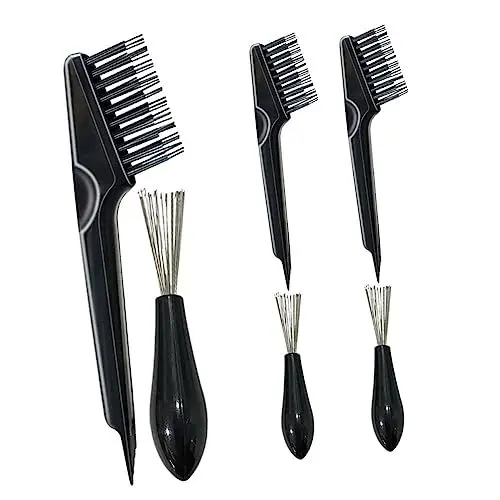 Produktbild: ADOCARN 6-teiliges Kammreiniger-werkzeug Haarbürstenreiniger Rechen Kamm-reinigungsbürsten-set Für Den Einsatz Im Salon Zu Hause Schwarz Große Bürste