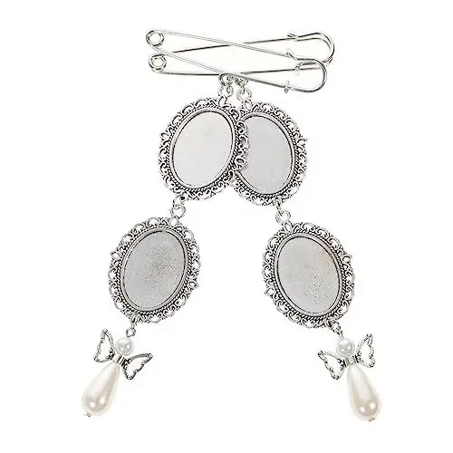 Produktbild: Adorainbow 2 Stück Hochzeitsnadel Fotorahmen Erinnerungsbild Anhänger Hochzeitsstrauß Foto Charms Erinnerungsfoto Charms Erinnerungsbild Charm DIY Herstellungszubehör Brautstrauß