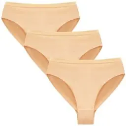 Produktbild: Adorel Mädchen Ballett Slips Baumwolle Tanz Unterhosen Unterwäsche 3er-Pack Hautfarbe 116-122 (Herstellergröße 120)