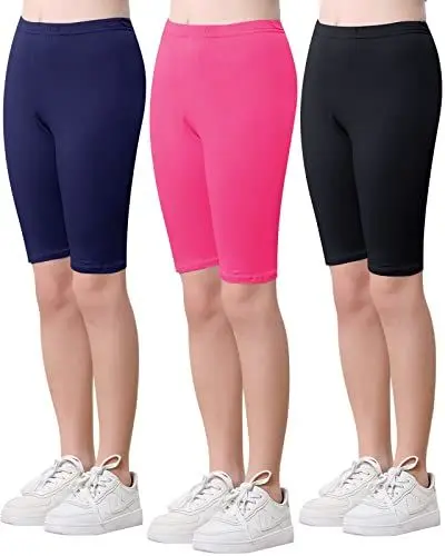 Produktbild: Adorel Mädchen Shorts Baumwolle Kurz Sommer Hose Leggings Radlerhosen 3er-Pack Abendsonne 140-146 EU
