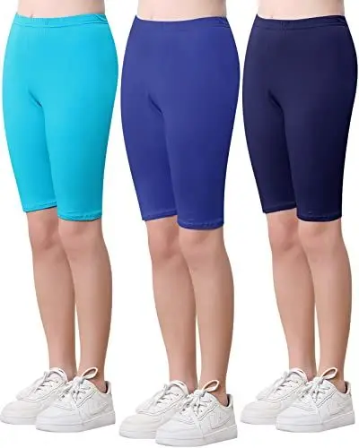Produktbild: Adorel Mädchen Shorts Baumwolle Kurz Sommer Hose Leggings Radlerhosen 3er-Pack Ruhiger See 140-146 EU