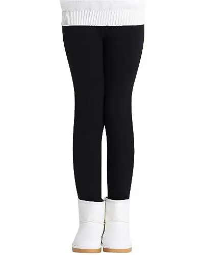 Produktbild: Adorel Mädchen Thermo Leggings Baumwolle Gefütterte Winter Warme Dicke Hosen Schwarz 140-146 EU (Herstellergröße 150)