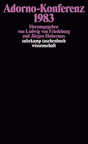 Produktbild: Adorno-Konferenz 1983 (suhrkamp taschenbuch wissenschaft)
