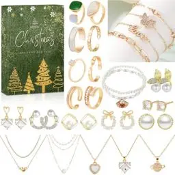 Produktbild: Adventskalender 2024 Frauen Mädchen, Schmuck Adventskalender 2024 Weihnachtskalender 2024 Frauen Mädchen Damen mit 24 Schmuck Überraschungen, Weihnachtsgeschenke für teenager Mädchen Frauen