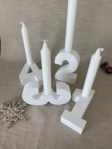 Produktbild: Adventskranz Kerzenständer Zahlen | Keramik | Handmade | Weihnachten