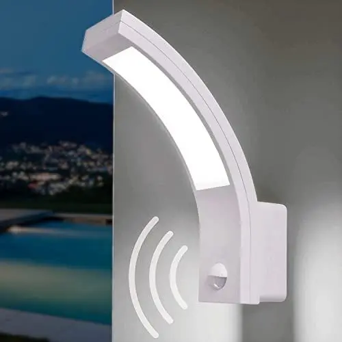 Produktbild: Adviti Piryt Modern Aussenlampe mit Bewegungsmelder 800lm 4000K IP54 (Weiß)