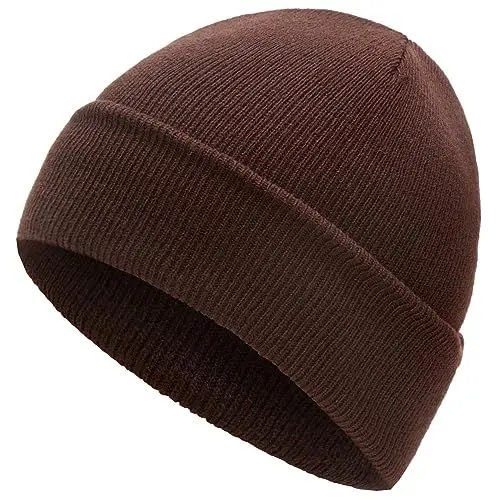 Produktbild: ADVRESF Beanie Mütze für Herren Skull-caps Unisex Knit Cuffed Beanie Hats Damen Kaffee