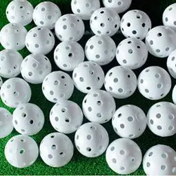 Produktbild: Adwikoso 50 Stück Golf-Trainingsbälle aus Kunststoff, 42 mm Airflow, Hohle Golfbälle für Indoor-Putting-Green, Hinterhof, Outdoor-Übungsgeräte mit 2 Golfball-Tees