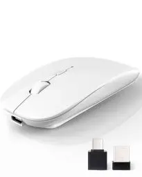 Produktbild: AE WISH ANEWISH Kabellos Bluetooth Maus with USB-C-Adapter wiederaufladbare Leise Mini Maus Kabellos für Mac Laptop PC Computer Tablet Android and Windows
