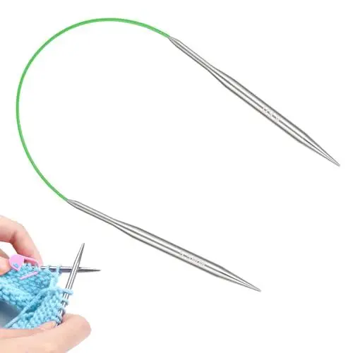 Produktbild: Aeeque 1 Stück Rundstricknadeln 40 cm, 5,5 mm Rundstricknadel, Kurz Stricknadeln Rundstricknadel für Mützen,Socken, Ärmel, Bunte Rundnadeln zum Stricken, Ergonomisch Rund Stricknadel für Arthritis
