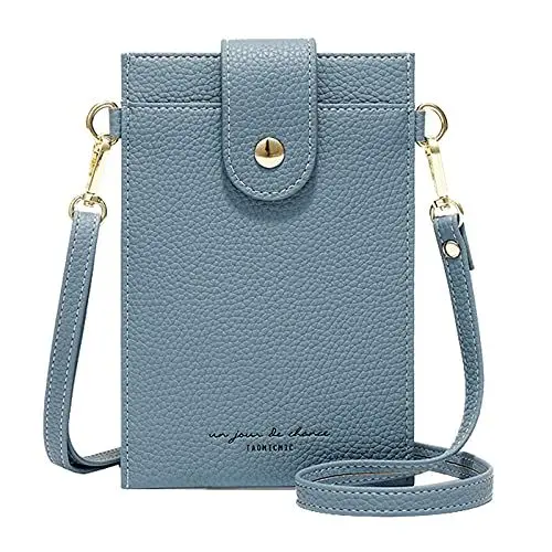 Produktbild: Aeeque Handy Umhängetasche Damen, Handytasche zum Umhängen Leder,Crossbody Phone Tasche mit Kartenfächer Geldbörse Portemonnaie Kompatible mit iPhone 13 Pro max iPhone 13 mini iPhone 13 - Blau