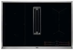Produktbild: AEG Induktionskochfeld autark 80cm mit Dunstabzug / Made in Germany / 4 Flex-Kochzonen mit Bridge (Kombination 2er Zonen) / Auto-Funktion des Dunstabzugs / Aktivkohlefilter / COLI84COXB