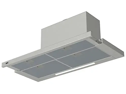 Produktbild: AEG DPE5960M Dunstabzugshaube, ausziehbar, 90 cm, 3 Geschwindigkeiten + Intensiv, Leistung bis 660 m³/h, Geräuschpegel 60 dB(A), inklusive Panel, LED-Lichter, Edelstahl, Klasse A