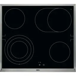 Produktbild: AEG HE604070XB Elektro-Kochfeld / 60 cm / Glasfarbe Schwarz / Ceran /Glaskeramikkochfeld mit Bräterzone / herdgebundenes Kochfeld / Edelstahlrahmen