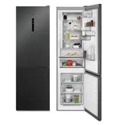 Produktbild: AEG RCB736D5MB Freistehende Kühl-Gefrierkombination / Serie 8000 mit Cooling 360° / 2010 mm / Gefrierteil unten / 366 L / NoFrost / Farbe: Black Stainless Steel, Seiten dunklegrau / D