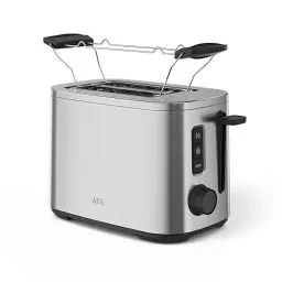 Produktbild: AEG T5-1-4ST Toaster Deli 5 / 7 Toasteinstellungen / Countdown-Timer / Stopp-, Auftau-, Aufwärmknopf / Automatische Zentrierung / Cool-Touch-Gehäuse / Breite Schlitze / Krümelschublade / Edelstahl